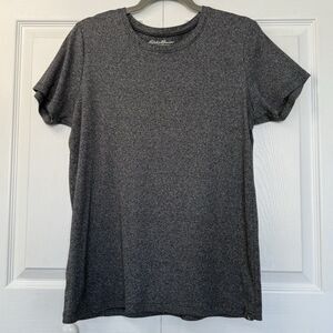 Eddie Bauer Charcoal Heather Dark Gray 100%  Cotton T-Shirt Women’s Size XL